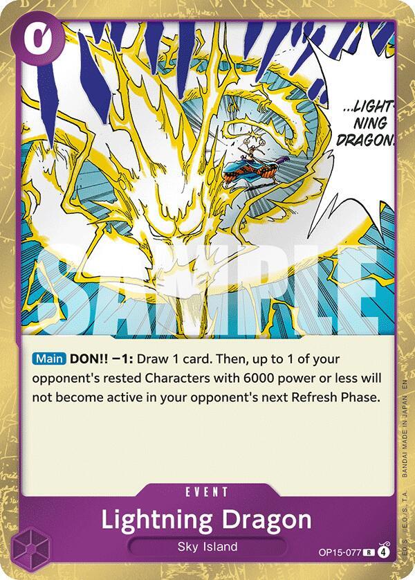 Lightning Dragon - OP15-077 - Adventure on Kami's Island (OP15) - Foil - One Piece TCG Card