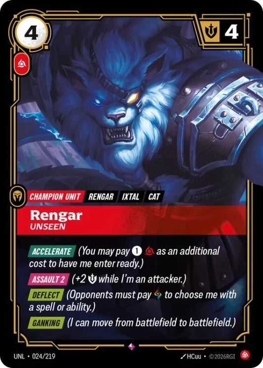 Rengar, Unseen - 024/219 - Unleashed (UNL) - Foil - Riftbound TCG Card