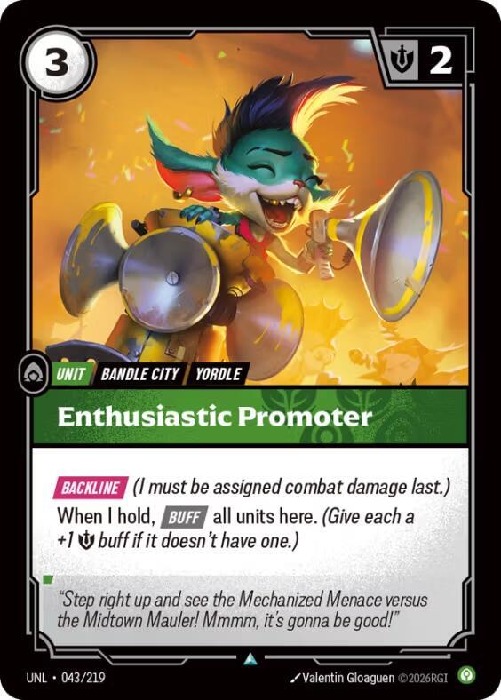 Enthusiastic Promoter - 043/219 - Unleashed (UNL) - Normal - Riftbound TCG Card