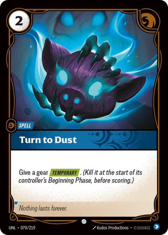 Turn to Dust - 070/219 - Unleashed (UNL) - Normal - Riftbound TCG Card
