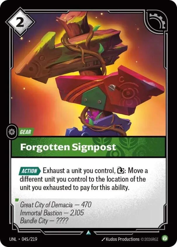 Forgotten Signpost - 045/219 - Unleashed (UNL) - Normal - Riftbound TCG Card