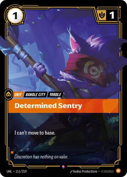 Determined Sentry - 111/219 - Unleashed (UNL) - Foil - Riftbound TCG Card