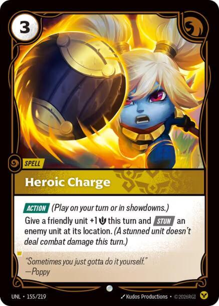 Heroic Charge - 155/219 - Unleashed (UNL) - Normal - Riftbound TCG Card