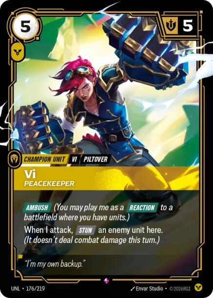 Vi, Peacekeeper - 176/219 - Unleashed (UNL) - Foil - Riftbound TCG Card