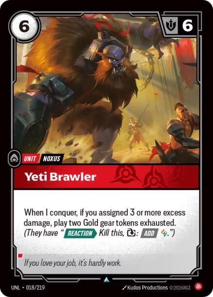 Yeti Brawler - 018/219 - Unleashed (UNL) - Foil - Riftbound TCG Card