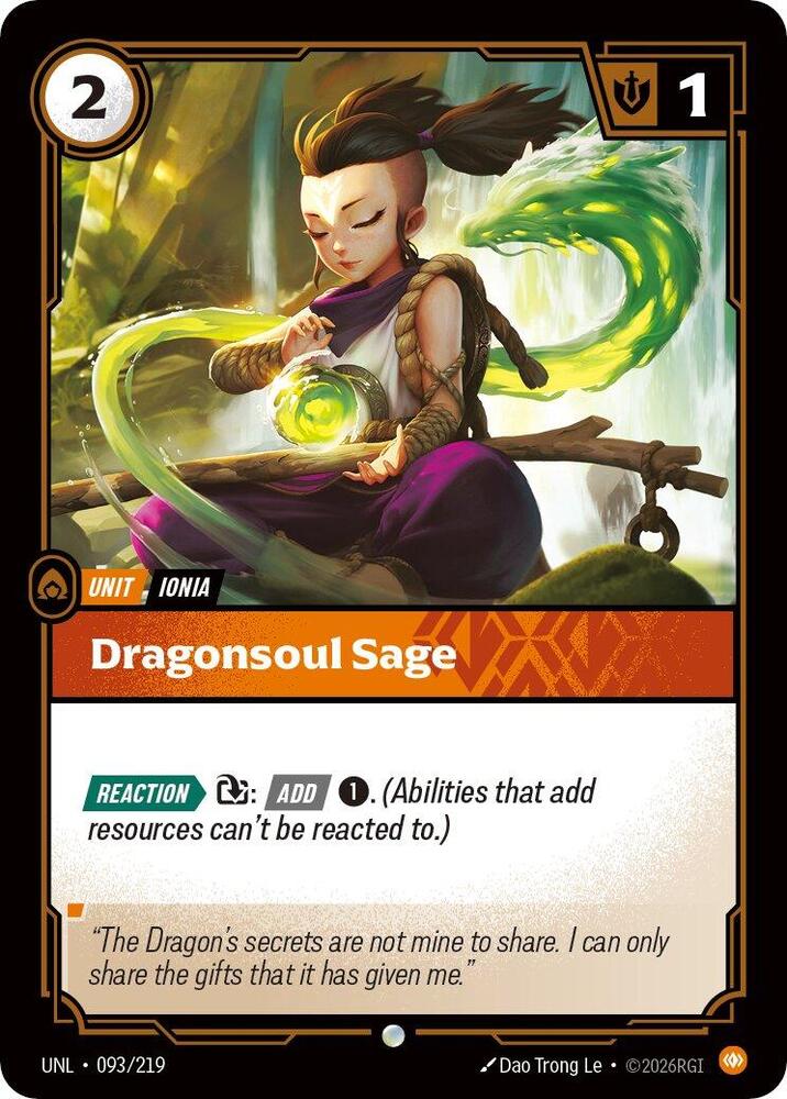 Dragonsoul Sage - 093/219 - Unleashed (UNL) - Foil - Riftbound TCG Card