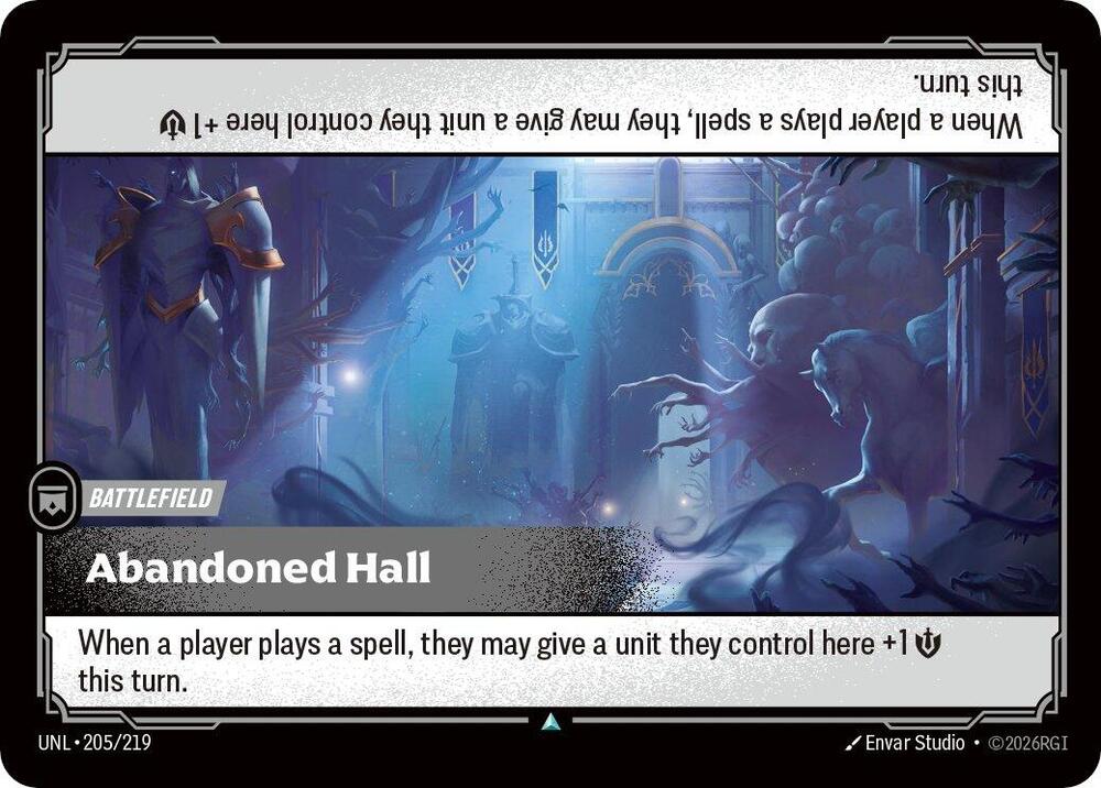 Abandoned Hall - 205/219 - Unleashed (UNL) - Normal - Riftbound TCG Card