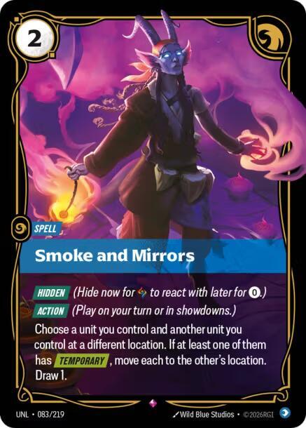 Smoke and Mirrors - 083/219 - Unleashed (UNL) - Foil - Riftbound TCG Card