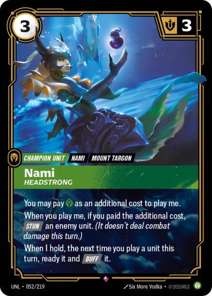 Nami, Headstrong - 052/219 - Unleashed (UNL) - Foil - Riftbound TCG Card