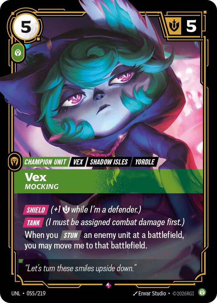 Vex, Mocking - 055/219 - Unleashed (UNL) - Foil - Riftbound TCG Card