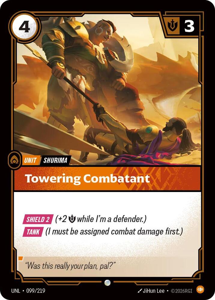 Towering Combatant - 099/219 - Unleashed (UNL) - Normal - Riftbound TCG Card