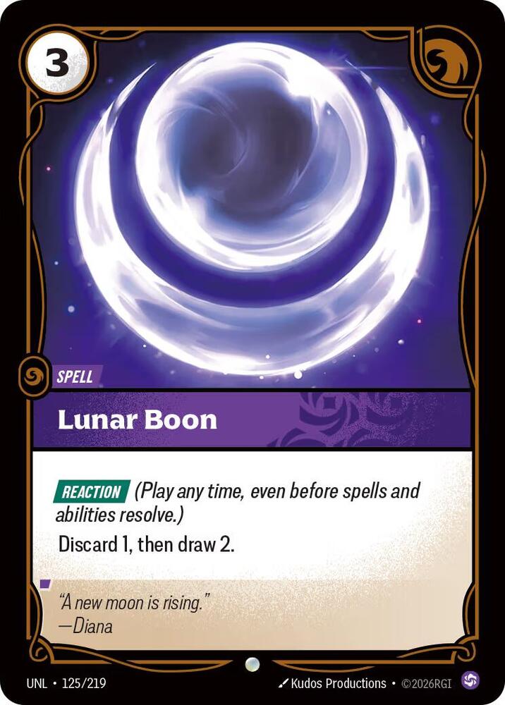Lunar Boon - 125/219 - Unleashed (UNL) - Normal - Riftbound TCG Card