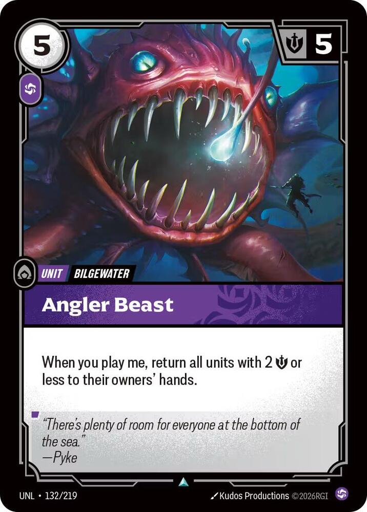 Angler Beast - 132/219 - Unleashed (UNL) - Normal - Riftbound TCG Card