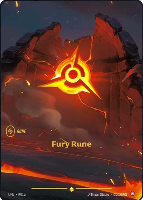 Fury Rune (R01a) - R01a - Unleashed (UNL) - Foil - Riftbound TCG Card