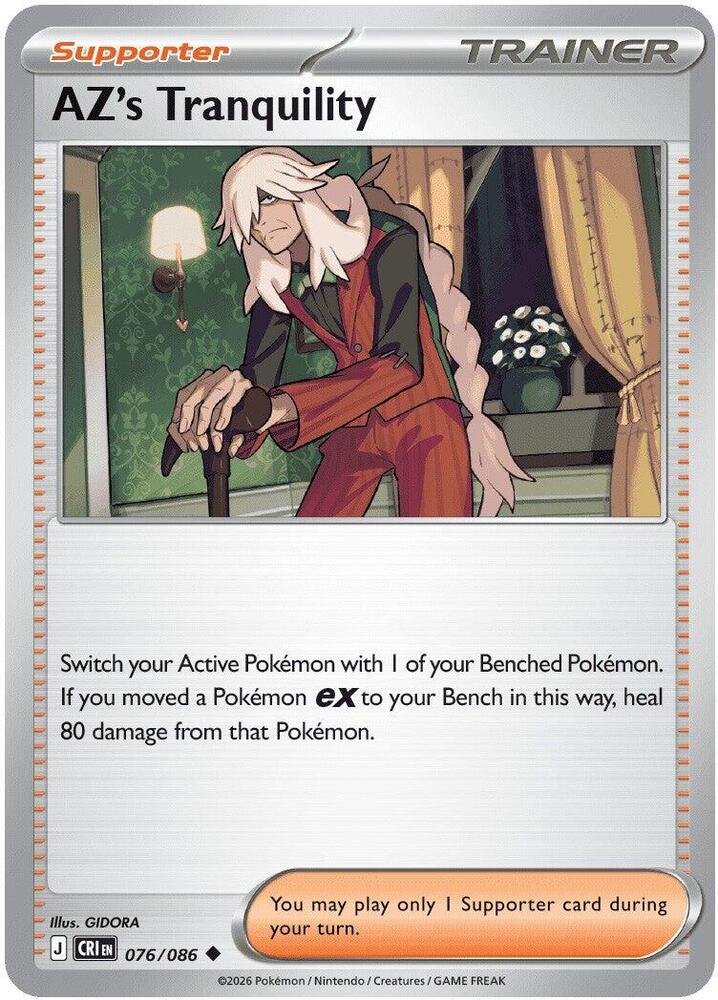 AZ's Tranquility - 076/086 - ME04: Chaos Rising (CRI) - Uncommon - Normal - Pokemon TCG Card