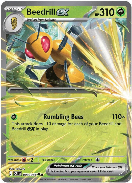 Beedrill ex - 003/086 - ME04: Chaos Rising (CRI) - Double Rare