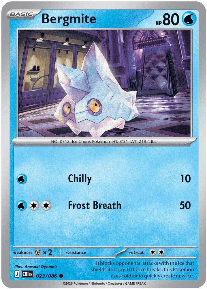 Bergmite - 023/086 - ME04: Chaos Rising (CRI) - Normal - Pokemon TCG Card