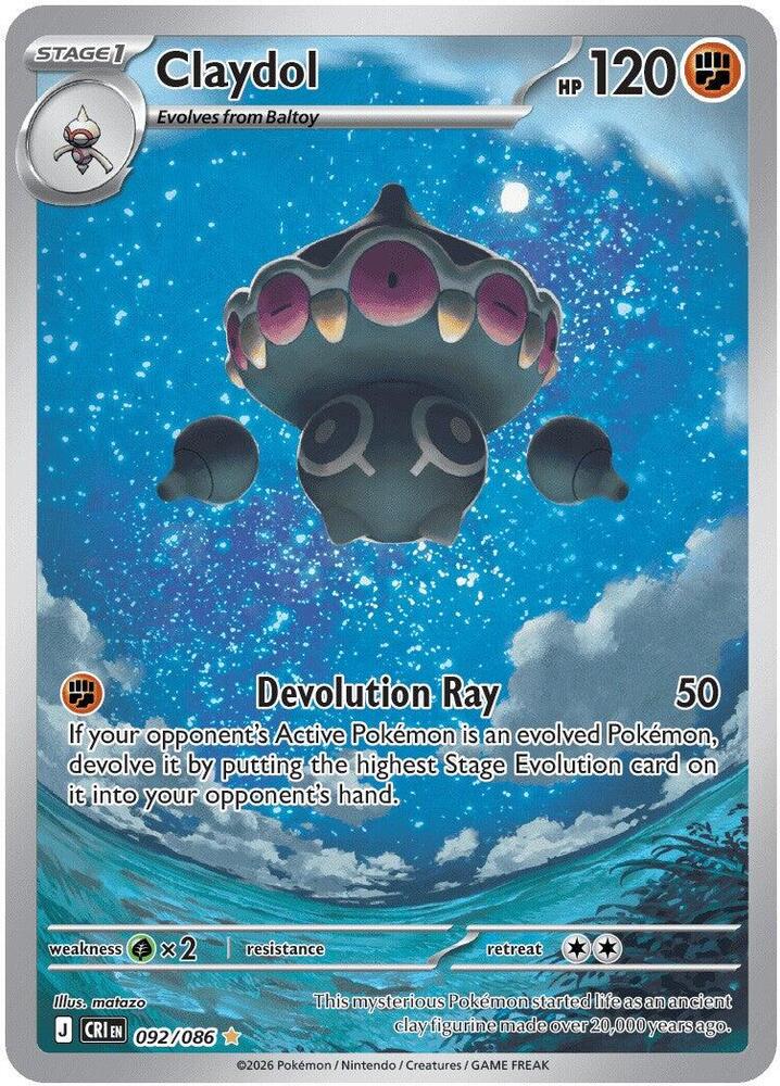 Claydol - 092/086 - ME04: Chaos Rising (CRI) - Illustration Rare