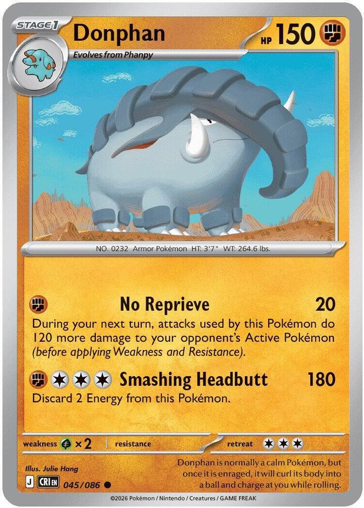 Donphan - 045/086 - ME04: Chaos Rising (CRI) - Normal - Pokemon TCG Card