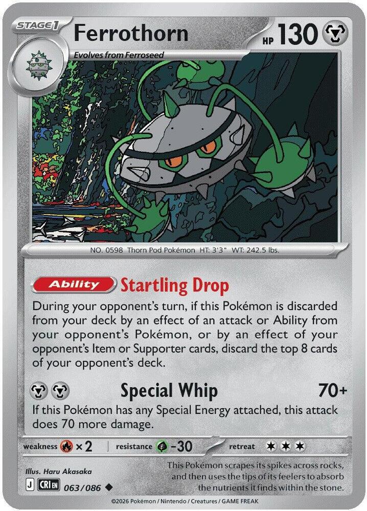 Ferrothorn - 063/086 - ME04: Chaos Rising (CRI) - Normal - Pokemon TCG Card