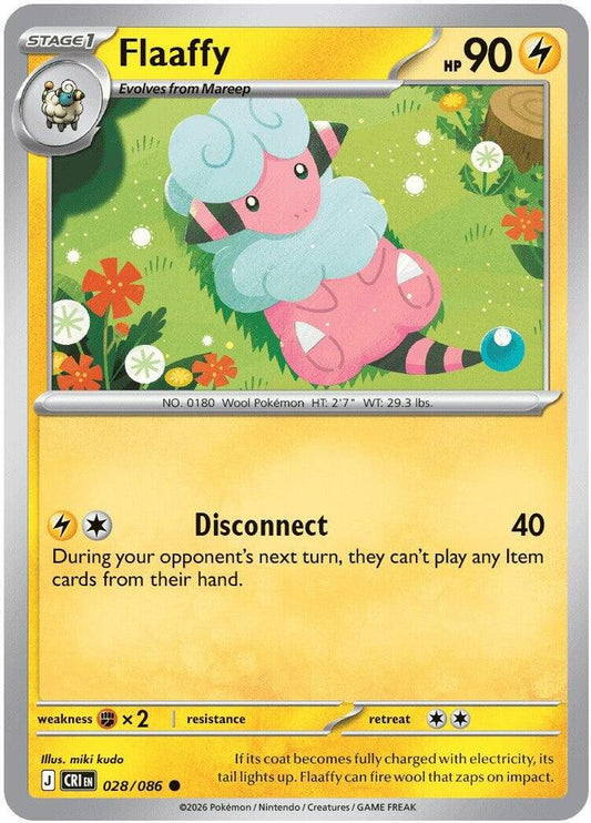 Flaaffy - 028/086 - ME04: Chaos Rising (CRI) - Reverse Holofoil - Pokemon TCG Card