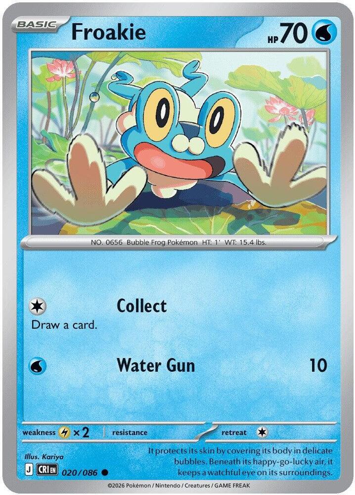 Froakie - 020/086 - ME04: Chaos Rising (CRI) - Common - Normal - Pokemon TCG Card