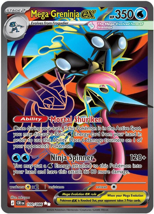 Mega Greninja ex - 100/086 - ME04: Chaos Rising (CRI) - Ultra Rare