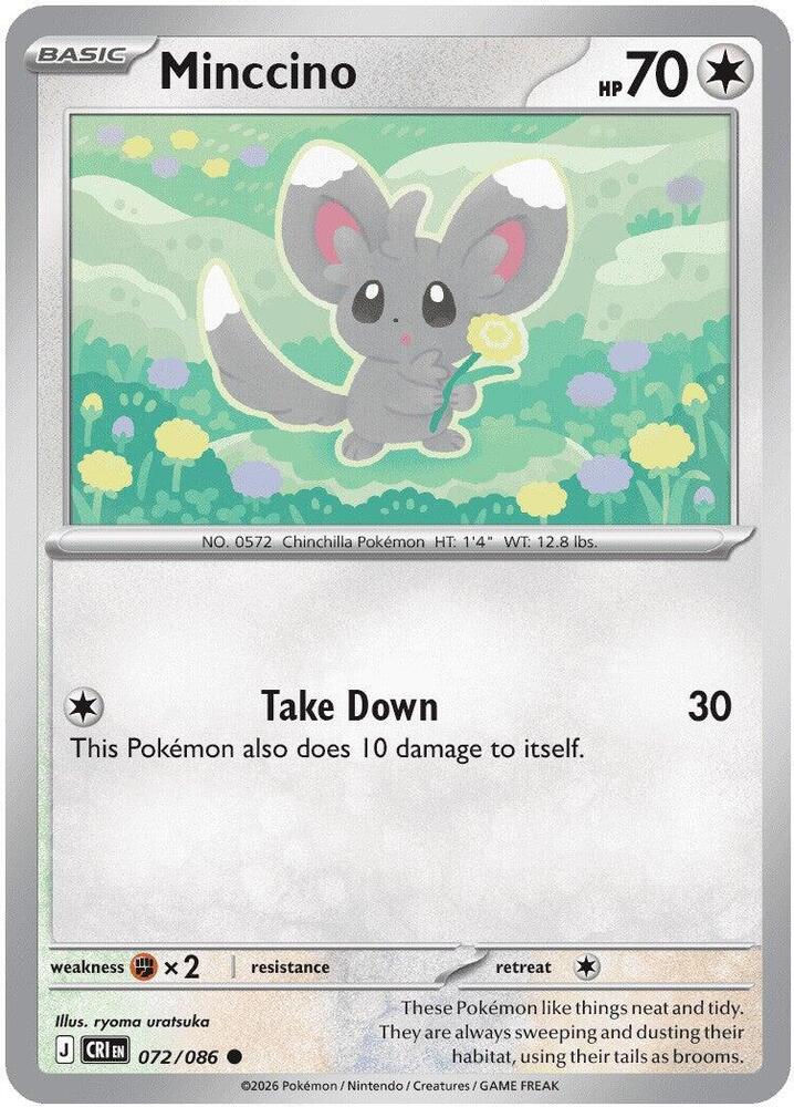 Minccino - 072/086 - ME04: Chaos Rising (CRI) - Normal - Pokemon TCG Card
