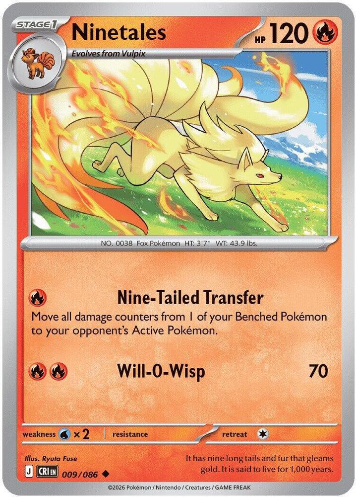 Ninetales - 009/086 - ME04: Chaos Rising (CRI) - Normal - Pokemon TCG Card