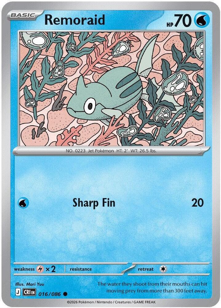 Remoraid - 016/086 - ME04: Chaos Rising (CRI) - Normal - Pokemon TCG Card