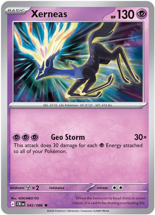 Xerneas - 042/086 - ME04: Chaos Rising (CRI) - Rare - Holofoil - Pokemon TCG Card