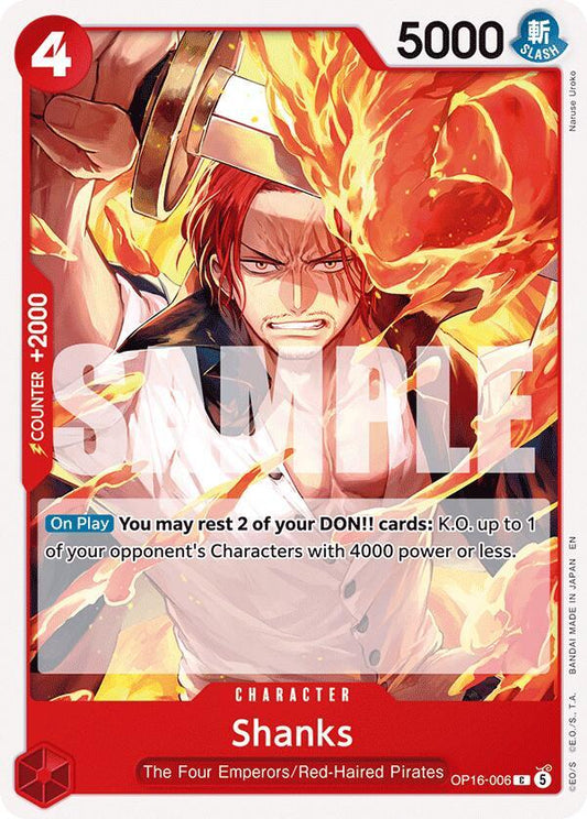 Shanks - OP16-006 - The Time of Battle (OP16) - Normal - One Piece TCG Card