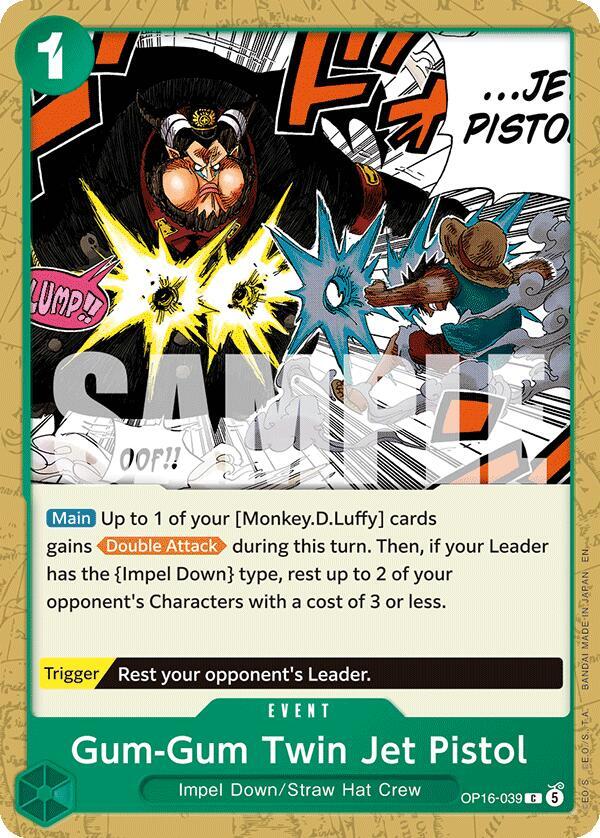 Gum-Gum Twin Jet Pistol - OP16-039 - The Time of Battle (OP16) - Normal - One Piece TCG Card