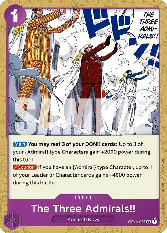 The Three Admirals!! - OP16-076 - The Time of Battle (OP16) - Normal - One Piece TCG Card