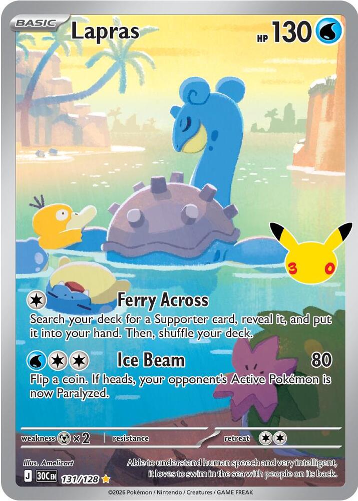 Lapras - 131/128 - ME: 30th Celebration (30C) - Illustration Rare - Holofoil - Pokemon TCG Card