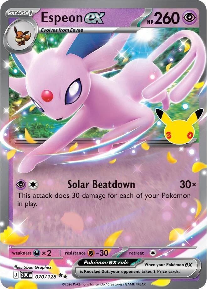 Espeon ex - 070/128 - ME: 30th Celebration (30C) - Holofoil - Pokemon TCG Card