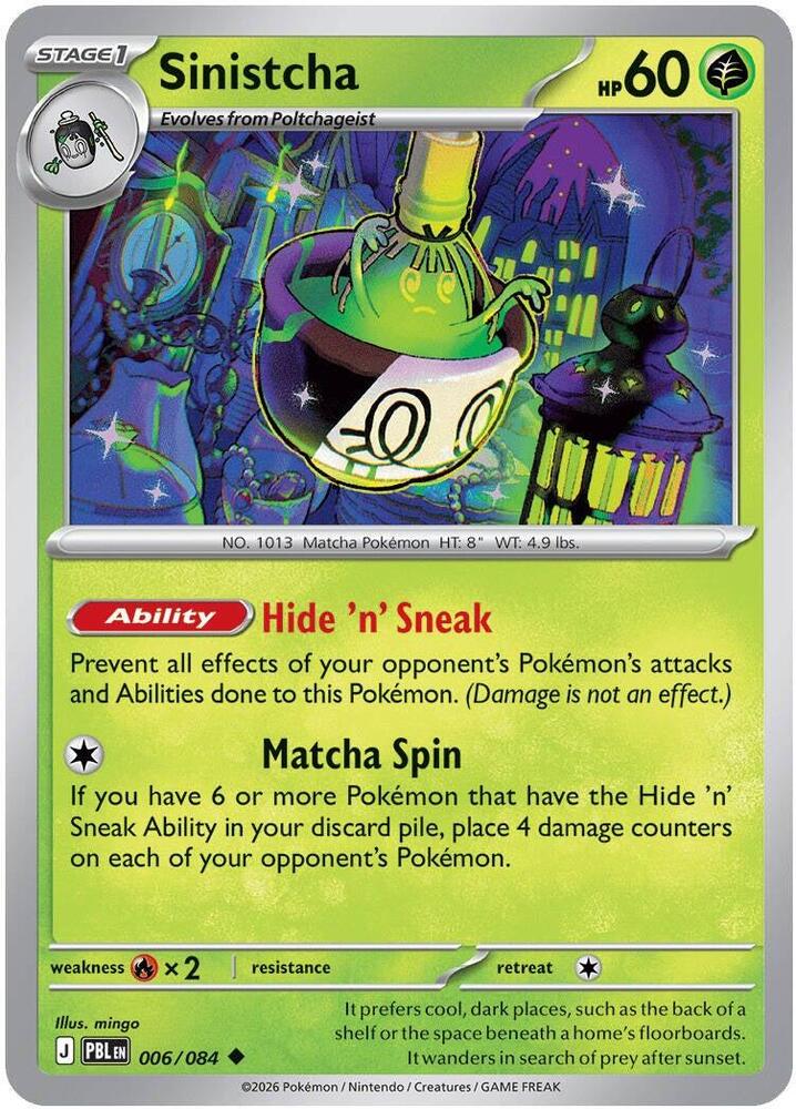Sinistcha - 006/084 - ME05: Pitch Black (PBL) - Normal - Pokemon TCG Card