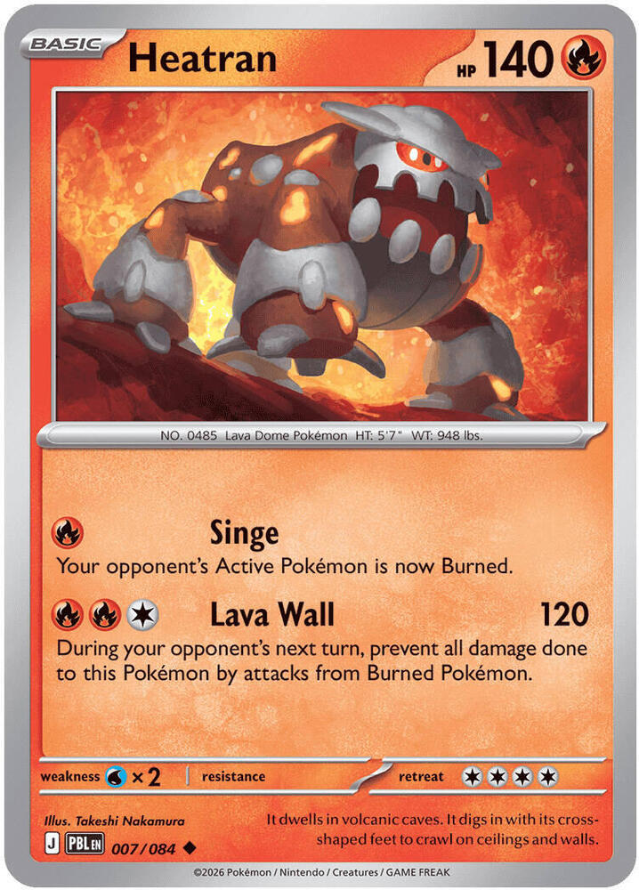 Heatran - 007/084 - ME05: Pitch Black (PBL) - Reverse Holofoil - Pokemon TCG Card