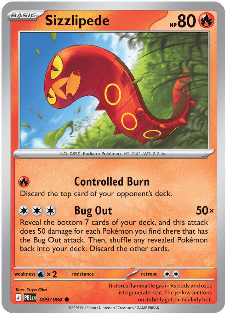 Sizzlipede - 009/084 - ME05: Pitch Black (PBL) - Normal - Pokemon TCG Card