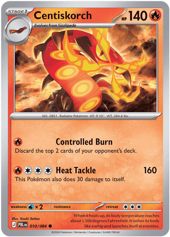 Centiskorch - 010/084 - ME05: Pitch Black (PBL) - Normal - Pokemon TCG Card