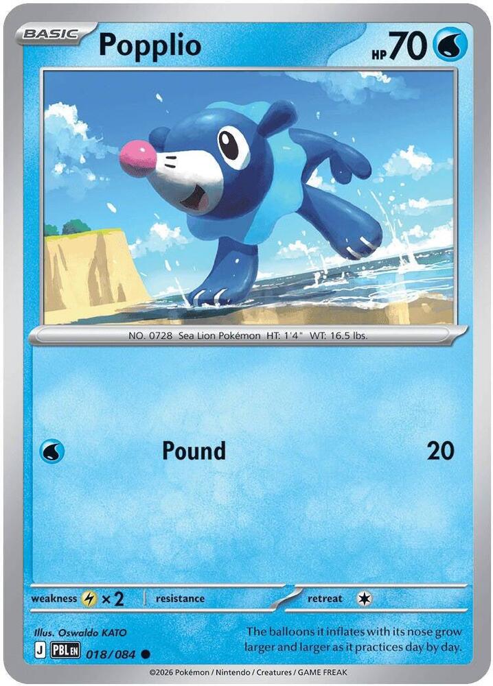 Popplio - 018/084 - ME05: Pitch Black (PBL) - Normal - Pokemon TCG Card