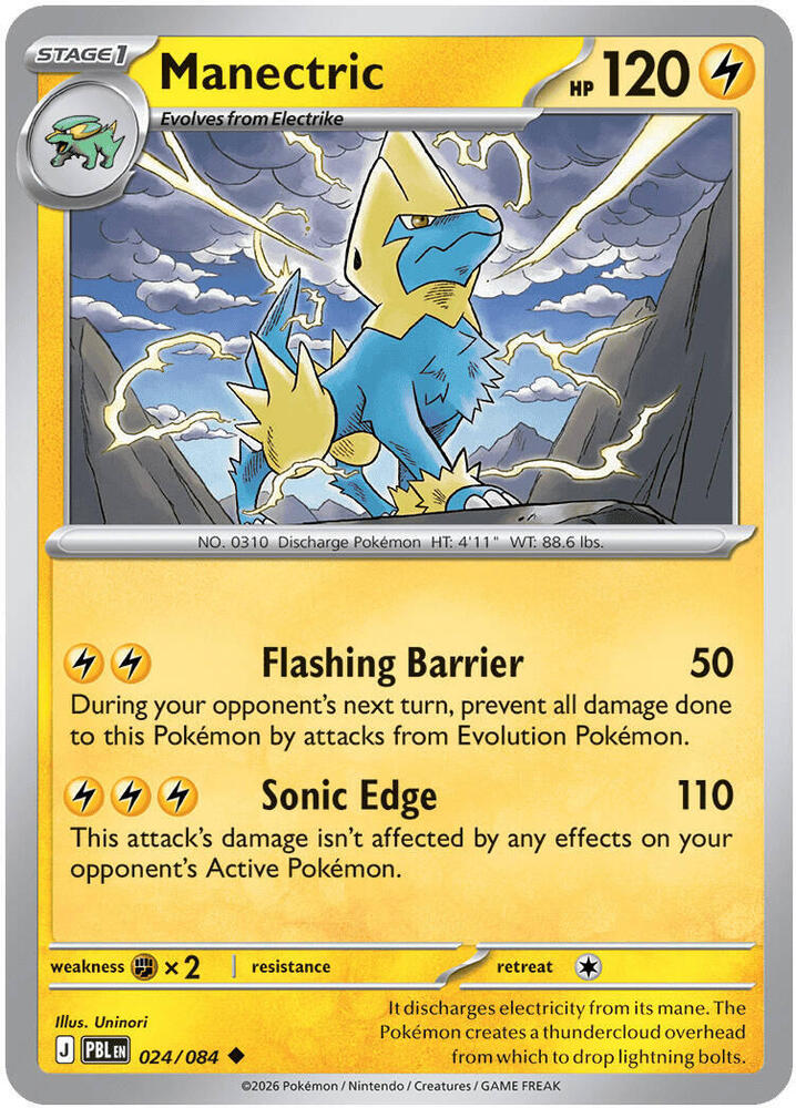 Manectric - 024/084 - ME05: Pitch Black (PBL) - Uncommon - Normal - Pokemon TCG Card