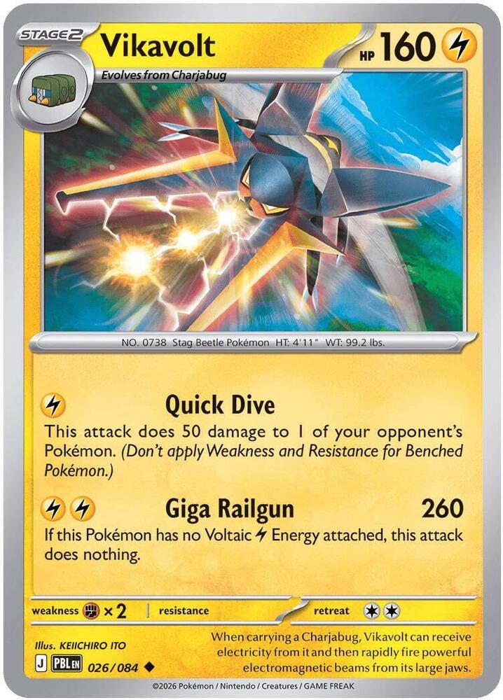 Vikavolt - 026/084 - ME05: Pitch Black (PBL) - Normal - Pokemon TCG Card