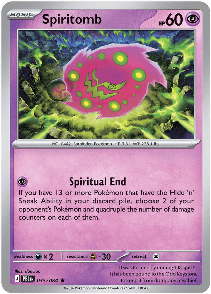 Spiritomb - 035/084 - ME05: Pitch Black (PBL) - Holofoil - Pokemon TCG Card