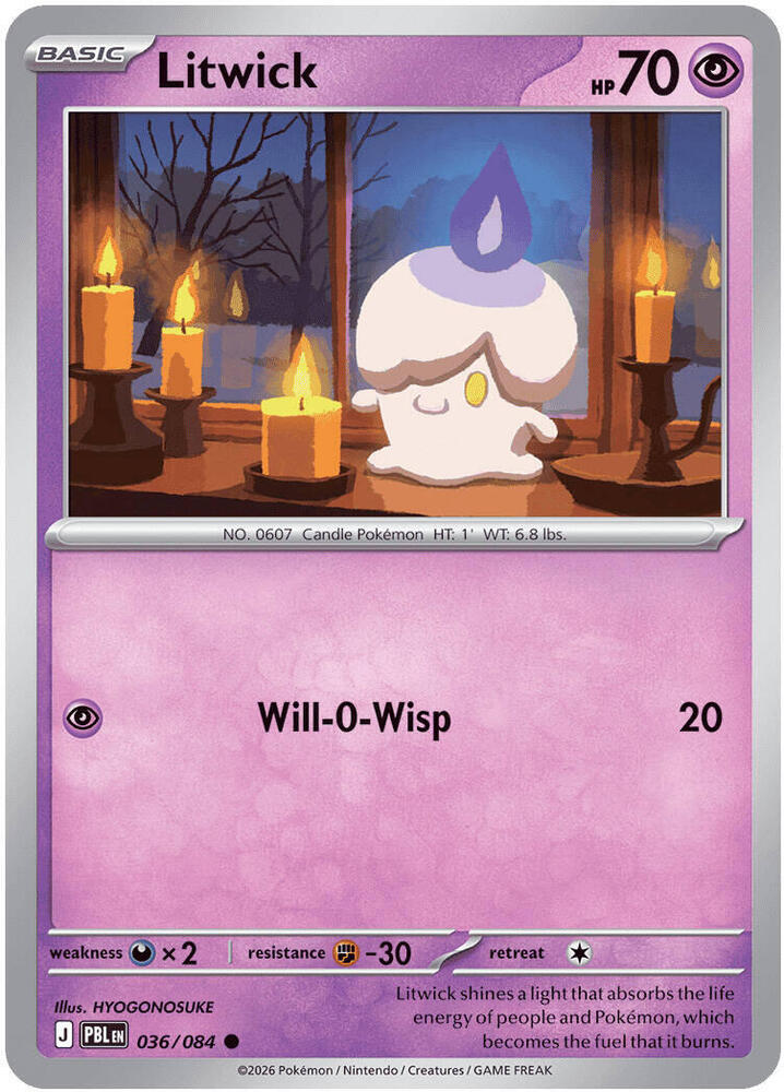 Litwick - 036/084 - ME05: Pitch Black (PBL) - Normal - Pokemon TCG Card