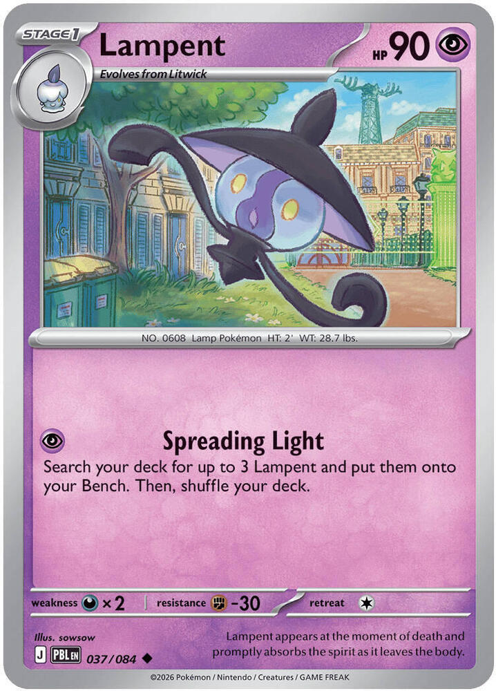Lampent - 037/084 - ME05: Pitch Black (PBL) - Normal - Pokemon TCG Card