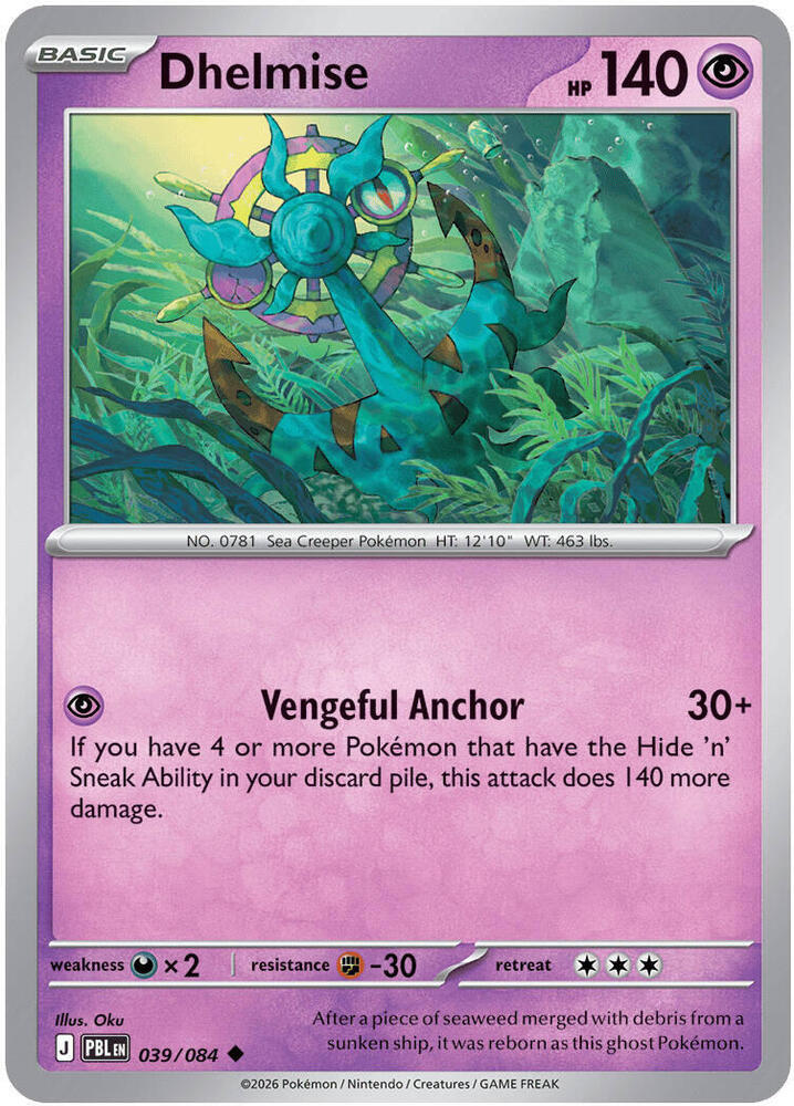 Dhelmise - 039/084 - ME05: Pitch Black (PBL) - Uncommon - Normal - Pokemon TCG Card