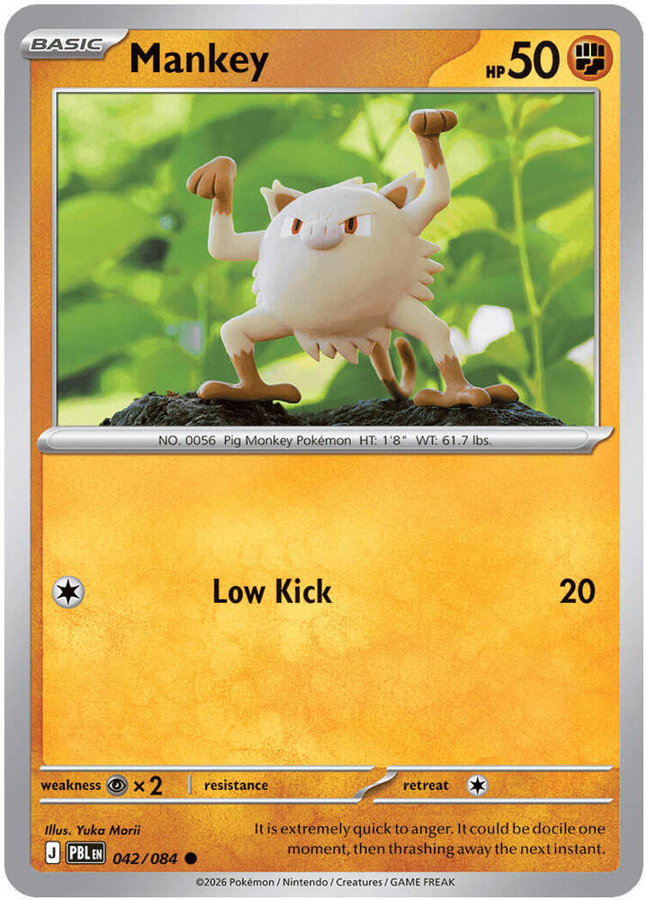 Mankey - 042/084 - ME05: Pitch Black (PBL) - Normal - Pokemon TCG Card