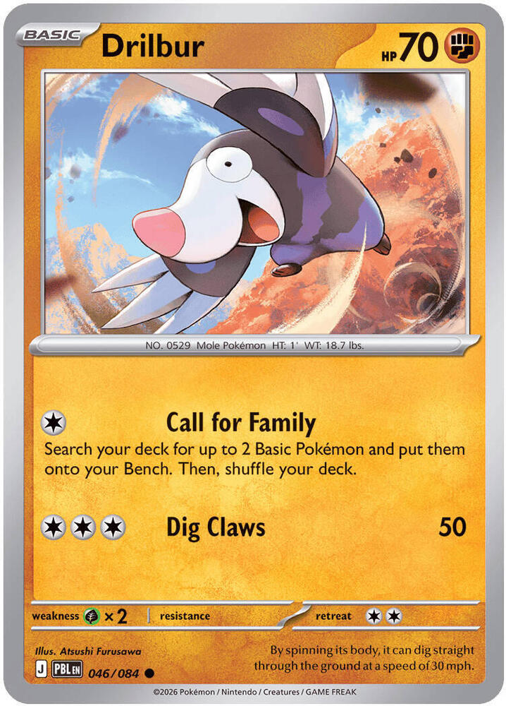 Drilbur - 046/084 - ME05: Pitch Black (PBL) - Normal - Pokemon TCG Card