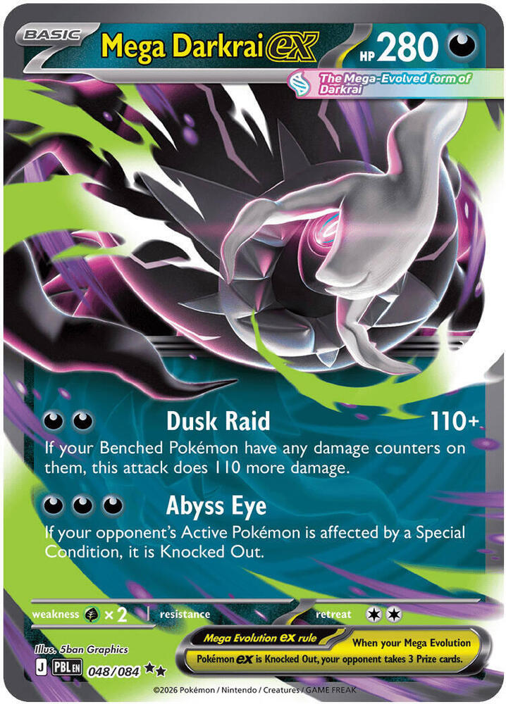 Mega Darkrai ex - 048/084 - ME05: Pitch Black (PBL) - Double Rare - Holofoil - Pokemon TCG Card